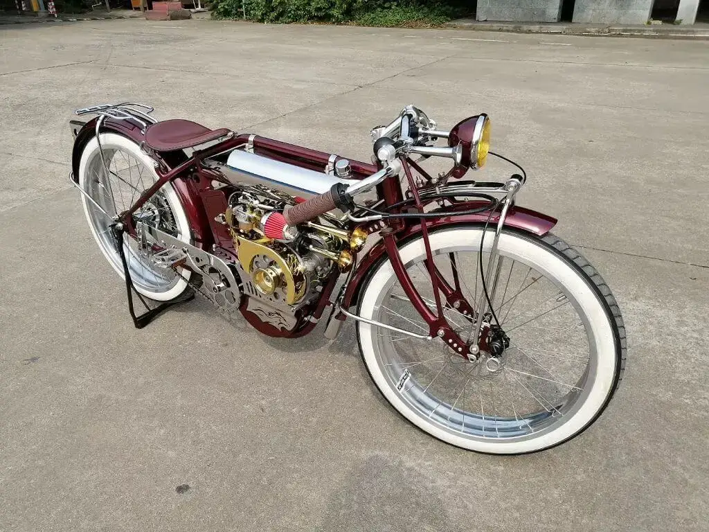 vintage motorized bicycle luxury style